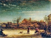 Rembrandt Peale Winter landscape oil painting on canvas